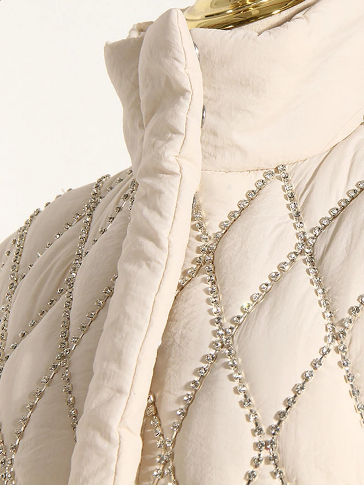 DEAT Fashion Womens Waist Coat Loose Collar Single Chest Sleeveless Plain Diamond Tassel Tank Top 1DF2572 240929