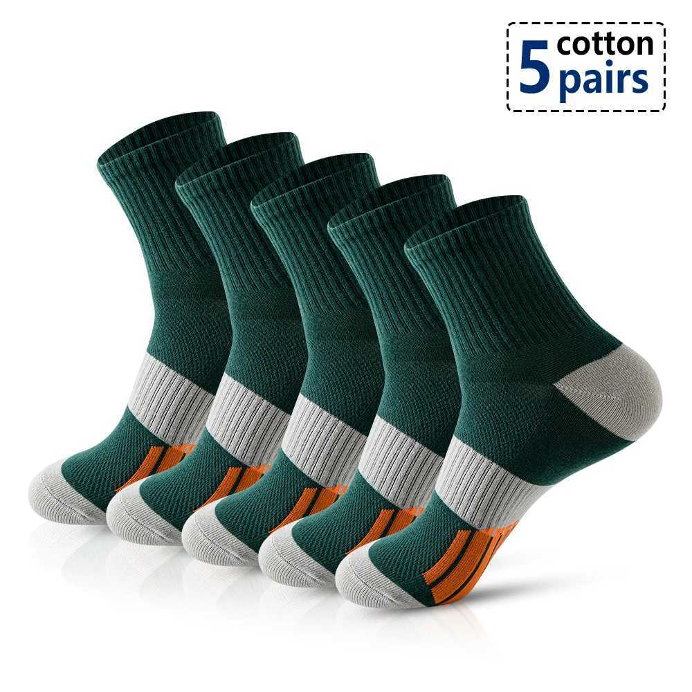 Mens ankle socks with cushions sports running socks breathable and comfortable can accommodate 5 pairs of mens sports socks W241004