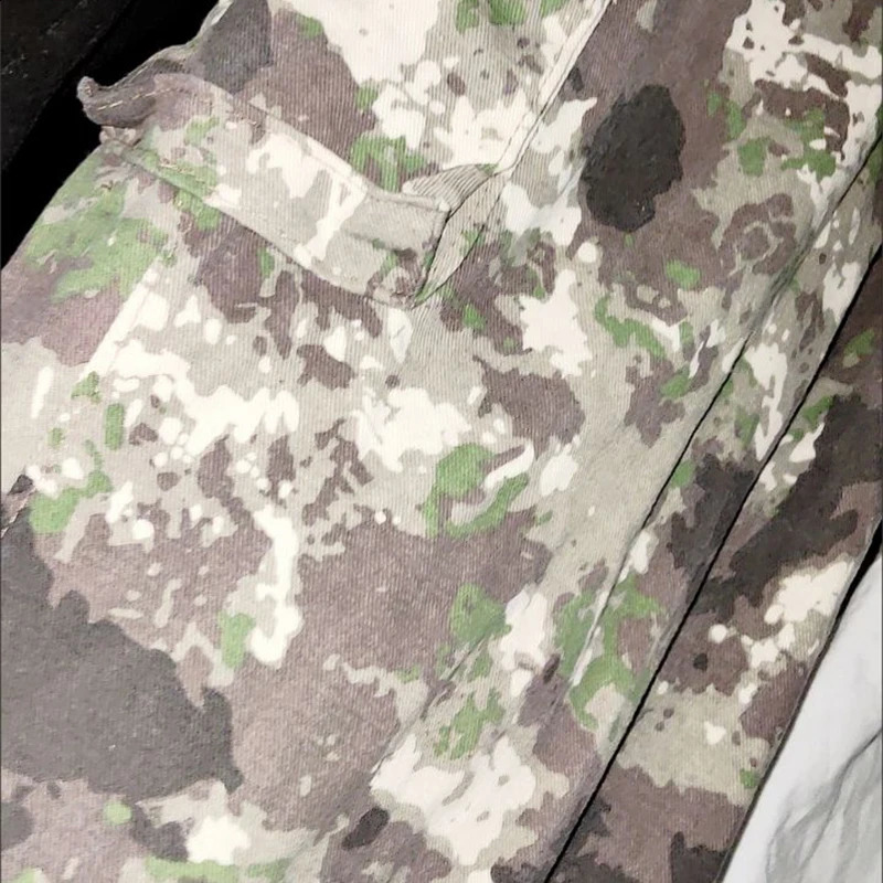 HOUZHOU Camouflage Cargo Pants Men Oversize Camo Trousers Male Loose Casual Vintage Streetwear Hip Hop Safari Style 240927