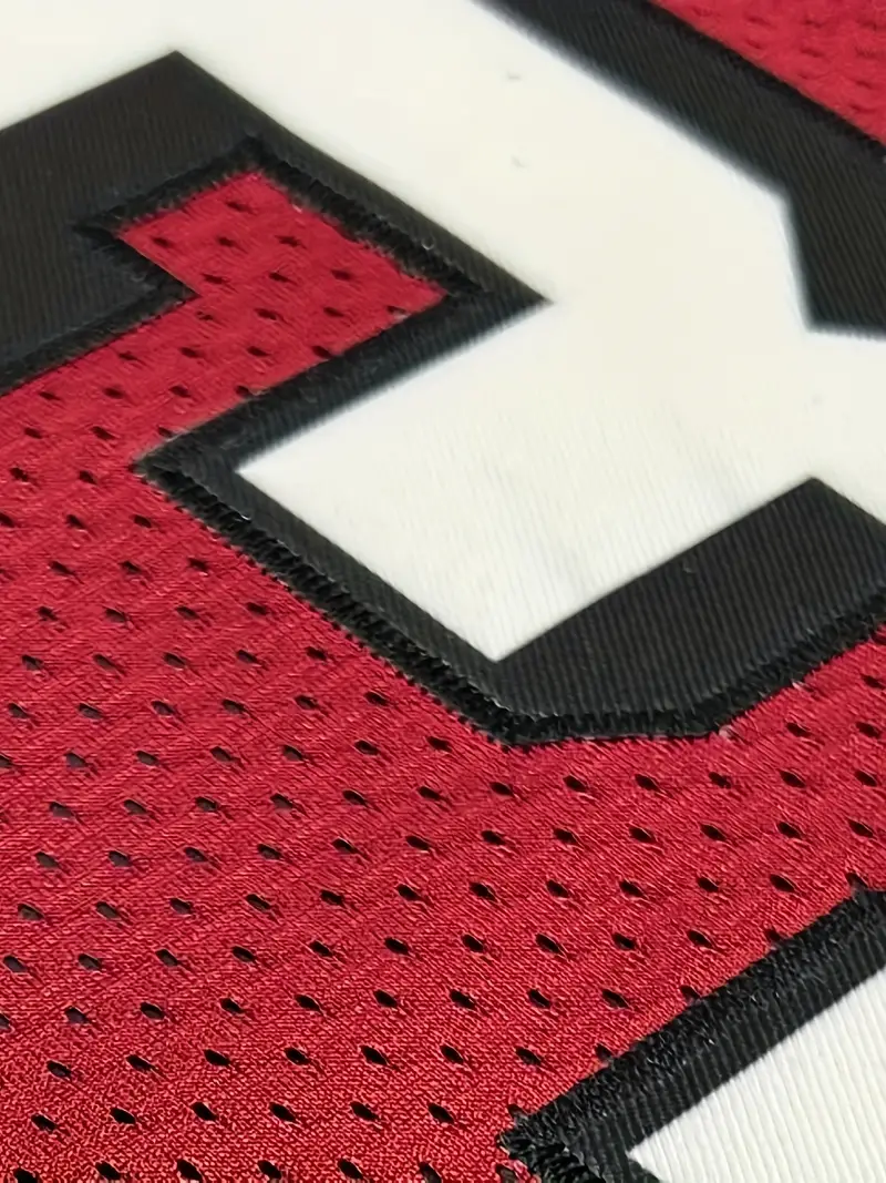 #23 Christian McCaffrey Comfy V-Neck Football Jersey Red Mesh Embroidery for Training and Competition Breathable Moisture-Wicking Short Sleeve Active 