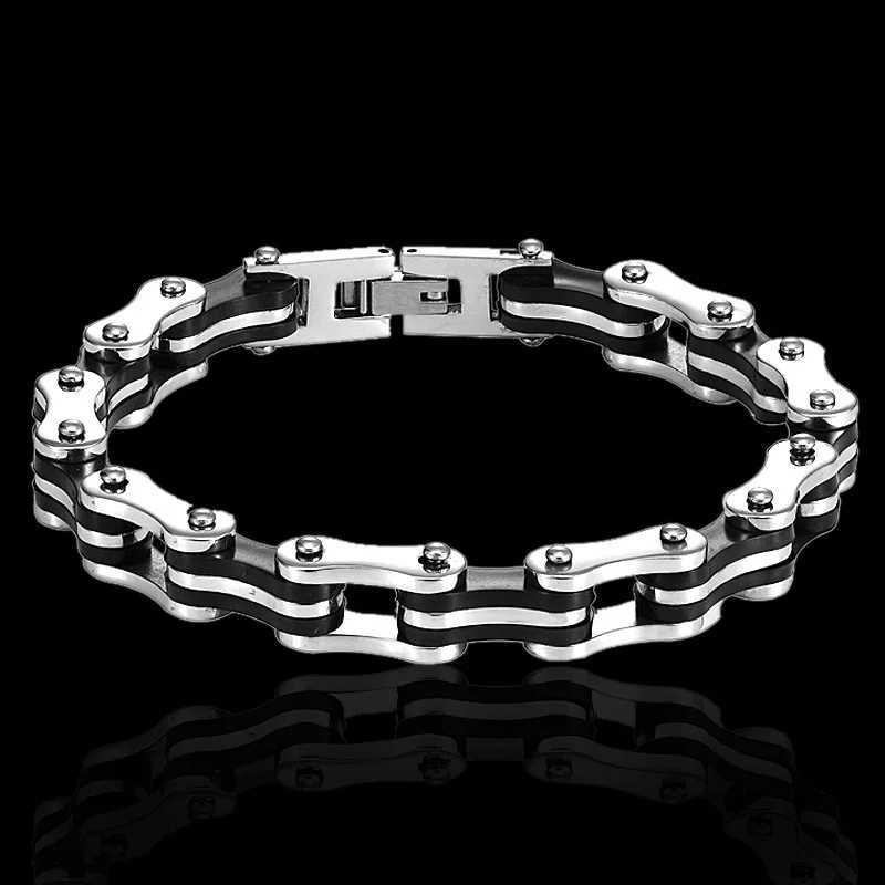 New Design Punk Stainless Steel Bracelet for Men Motorcycle Bike Bicycle Chain Jewelry Bangle Popular Style Friendship Gift W250728