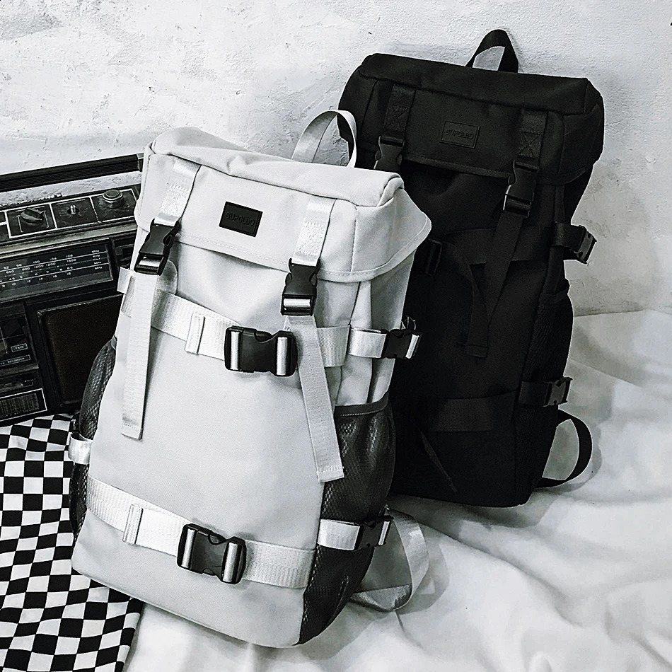 Trend Cool Street Travel Backpack Men School Backpacks for Teenager College Style Boys Fashion Mens Skateboard Bag y240925