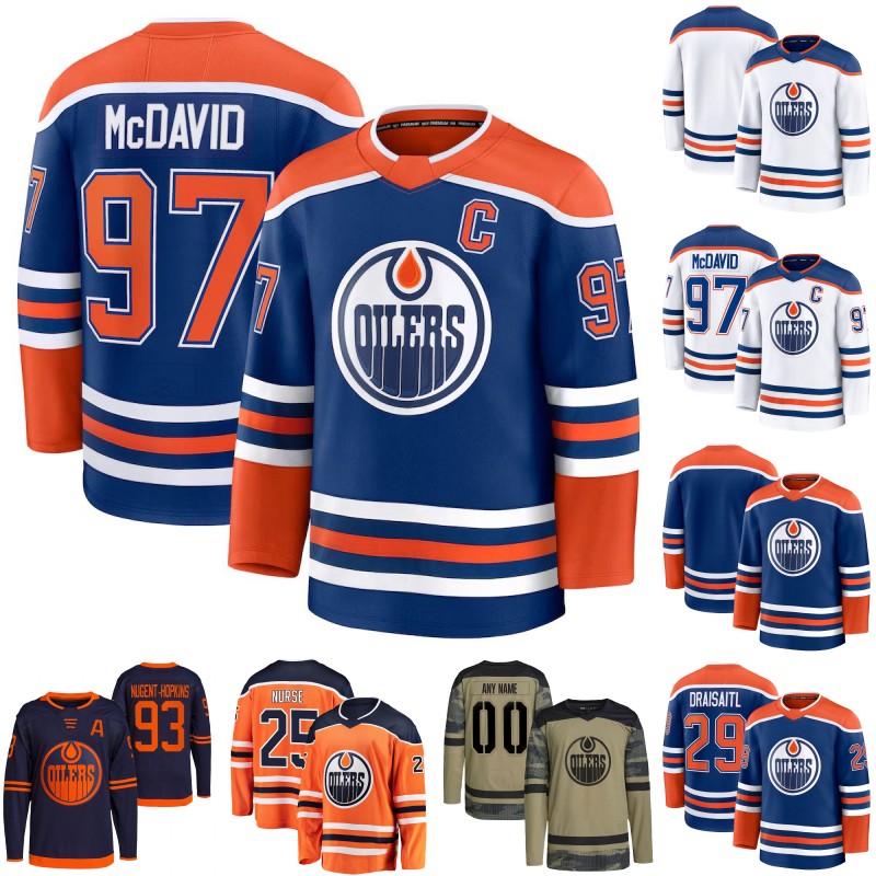 Edmonton Oiler 2024-25 Hockey Jersey Leon Draisaitl Stuart Skinner Darnell Nurse Evan Bouchard Evander Kane Zach Hyman Ryan Nugent-Hopkins Jerseys