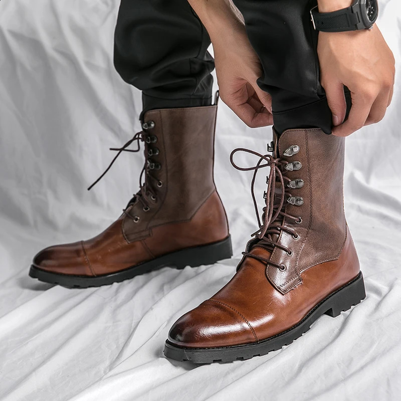 Cowboy Western Retro Boots Classic Boots Retro Mens Combat Boots Mens Motorcycle Boots 250226