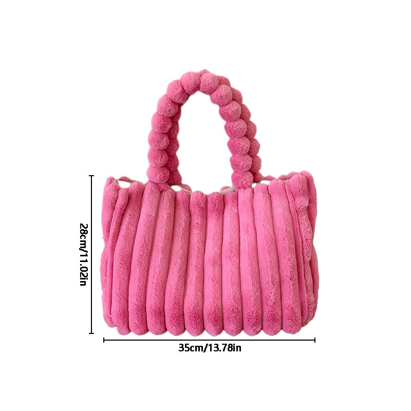2024 Designer Retro Large Capacity Fashion Handbag Student Easy Commuting Plush Bag
