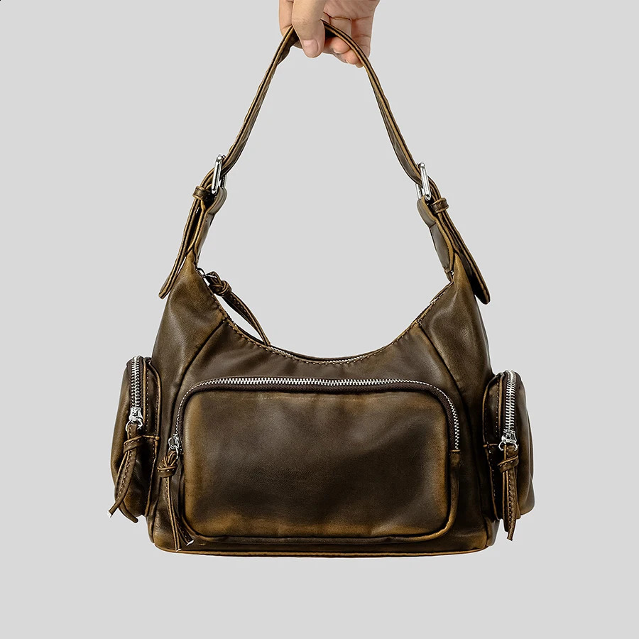 Hobo Bags: Vintage Hot Y2k Style Underarm Bag, Soft PU Leather Shoulder Crossbody, Retro Lightweight Daily Use Bags: Bag, Crossbody,