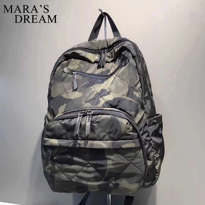 Maras Dream Unisex Waterproof Nylon Backpack Women Large Capacity Travel Leisure Bag Men Camouflage Zipper Student 240925