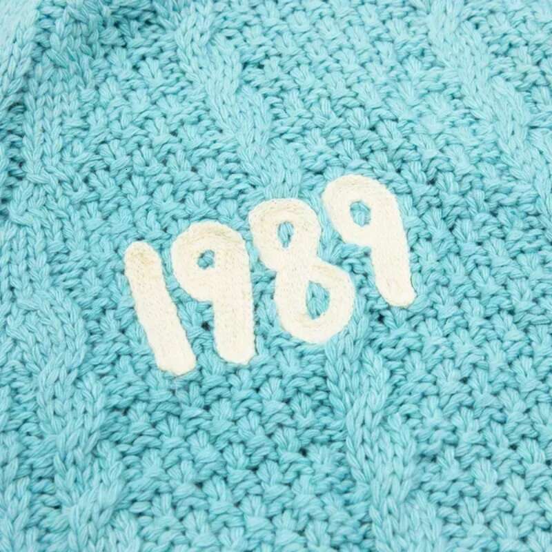 Autumn 1989 Blue Cotton Knitted 2023 Casual Sweater Mujer Winter Slight Strech Loose Fit Cardigan Women Tops Y2k