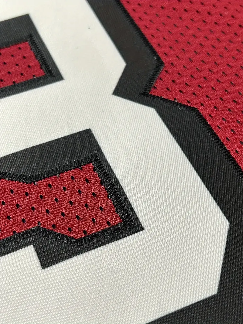 #23 Christian McCaffrey Comfy V-Neck Football Jersey Red Mesh Embroidery for Training and Competition Breathable Moisture-Wicking Short Sleeve Active 