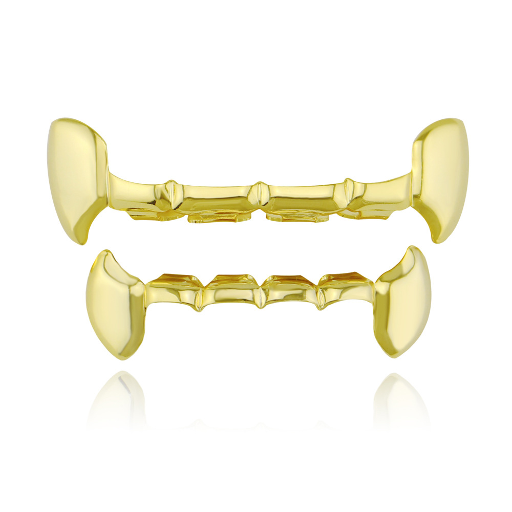 Hollow Out Hip Hop Grills Tooth Set Gold Silver Top and Bolttom Teeth Grills Set for Men Women Open Face Grillz Party Props Jewelry Gift
