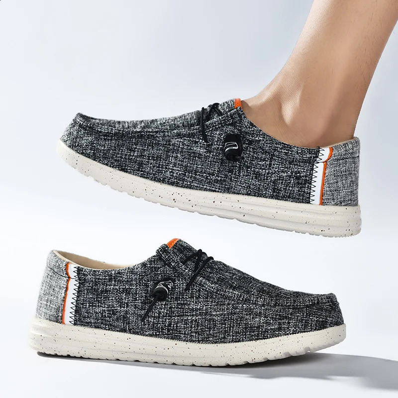 Mens casual canvas shoes breathable and smooth on the flat bottom mens vulcanized sports shoes Plus size 48 walking shoes 240930 - view 7