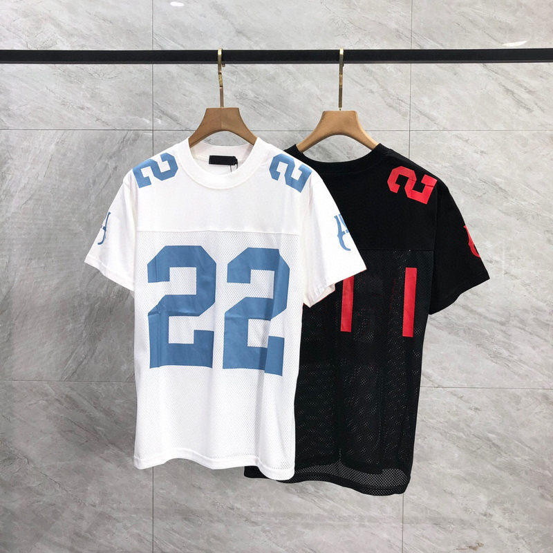 24FW US Beach Mesh Basketball Jersey Summer Sports T-Shirt with Lettering for Men & Women Casual Fit 1005