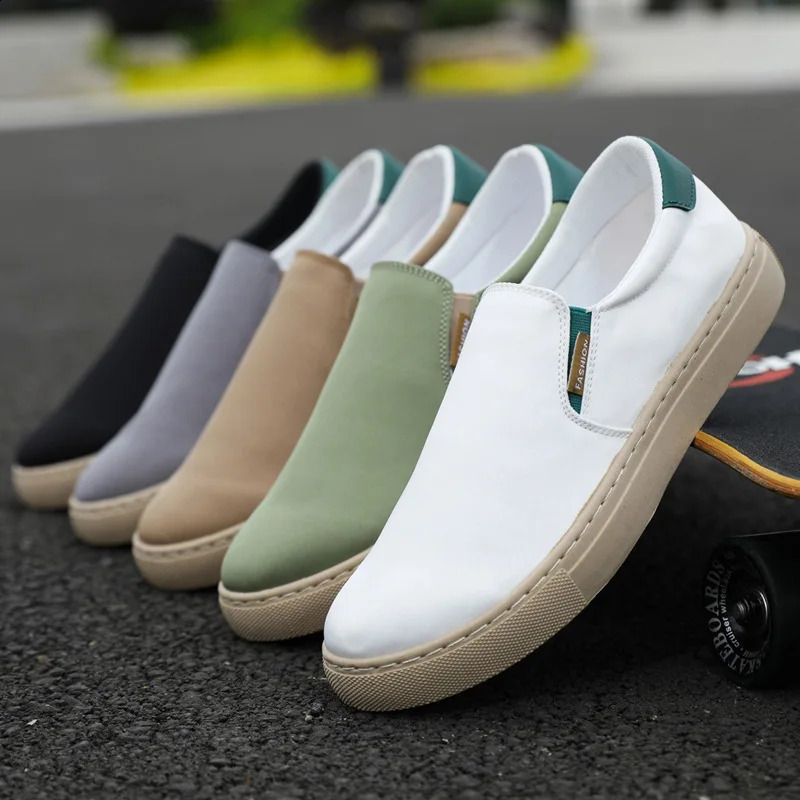 Spring mens canvas shoes ice silk mens casual shoes breathable and lazy vulcanized shoes fashionable boots Erkek 241008