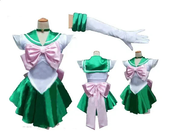Women's Anime Costumes, Role-Playing Costume Set with Teal and Light Blue Latex Vest, Skirt, Gloves, and Bow Accents for Cosplay Conventions, Parties, - view 7