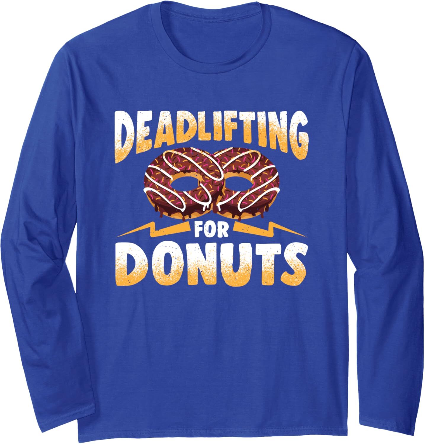 Long Sleeve Shirts for Men sweatshirt Funny Deadlifting For Donuts Sweets Weights Lift Gym Workout Long Sleeve Tee Streetwear Casual tops clothes