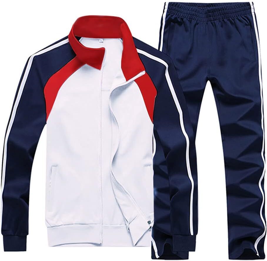 designer tracksuit men's sports running suit set casual full zipper jogging suit set