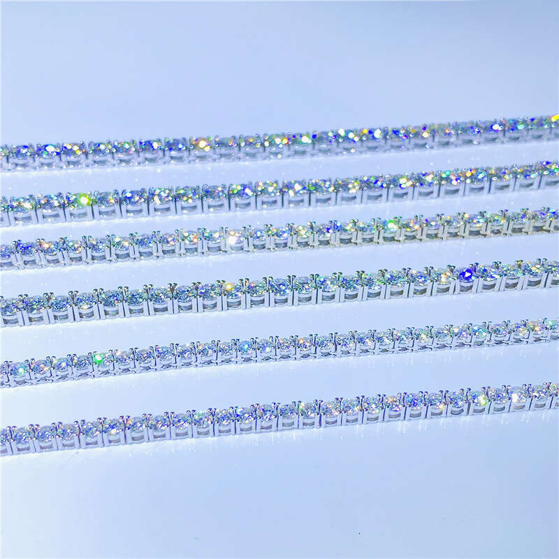 JINAO Fine Jewelry Hip Hop Sier Rose Yellow Gold 3Mm D Vvs1 Men Moissanite Tennis Chain Necklace