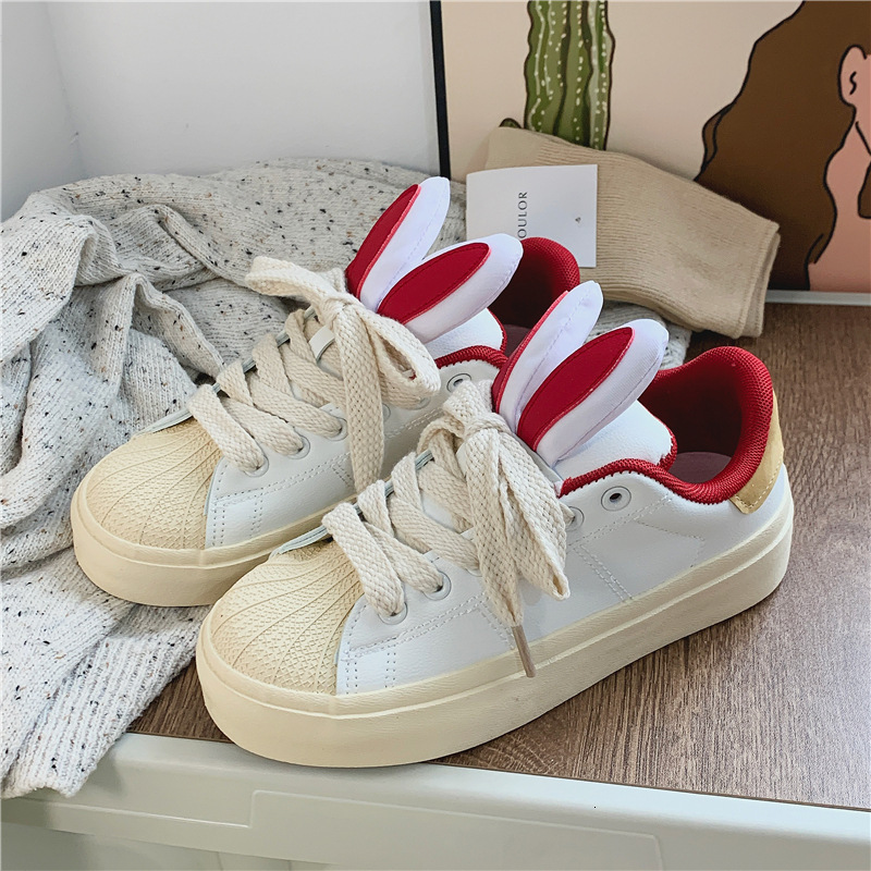 Designers Flats Running Women Light Low Top Sneakers Ladies atillas Mujer Cute Rabbit Ears Board Shoes for Girls