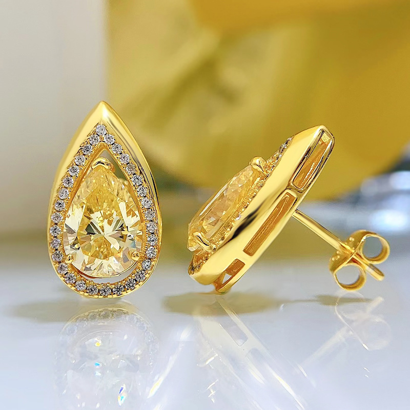 Sterg Drop Earrings Women - 2024 Top Seller, 100% Real Sier with Pink Moissanite Stones, Perfect for Parties and Weddings