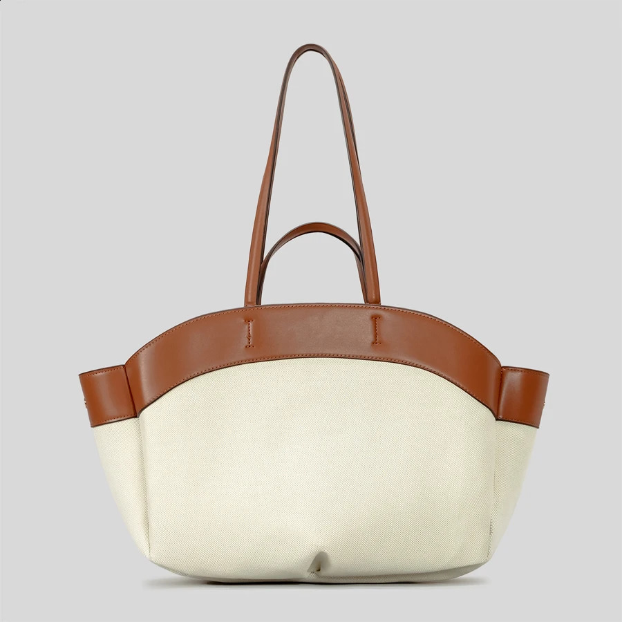fashion large capacity basket casual canvas patchwork women shoulder bags simple panelled big shopper tote bag 240930 d5dc