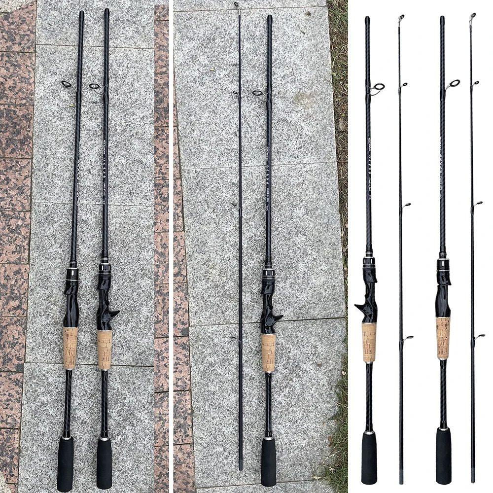 Fishing Rod Carbon Fiber ML 2 Sections SpinningCasting Lure Pole 165m18m Bait Wt 825g with Ceramic Guide Ring Jigging 240926