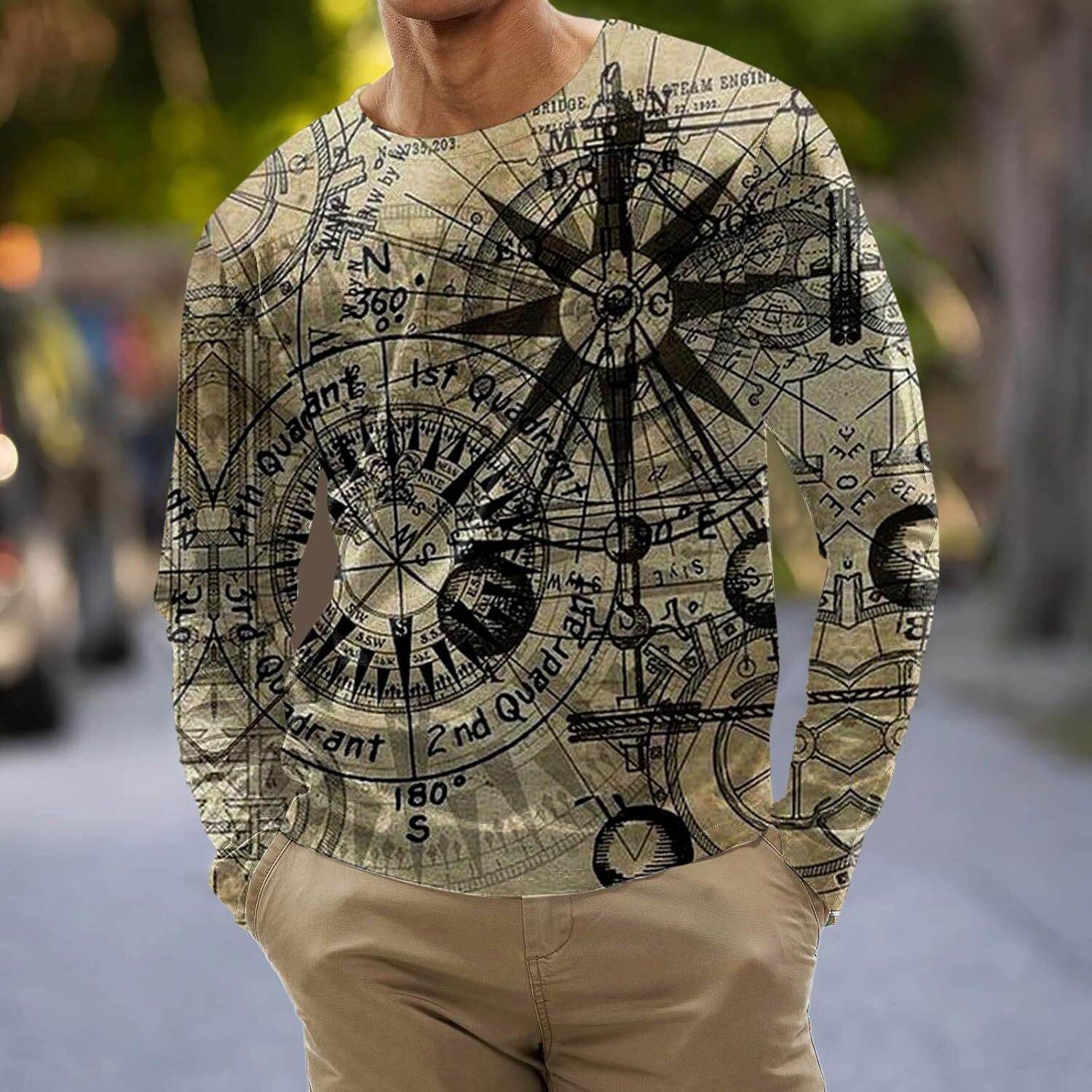 Long Sleeve Shirts for Men sweatshirt 2023 Autumn Casual T Shirt Graphic Abstract eeve Print Fashion Shirts Designer Vintage Blouse Tops Streetwear Ca