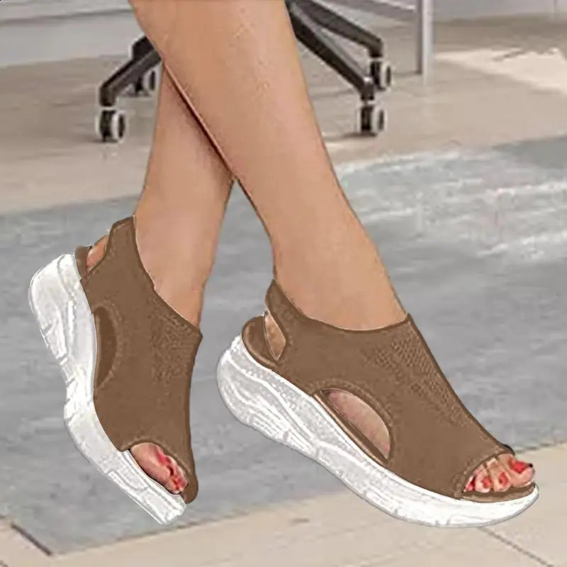 Summer Washable Slingback Orthopedic Slide Sport Sandals Super Comfy Sports Knit Mesh Soft Sole Fashion Womens Shoes 240924