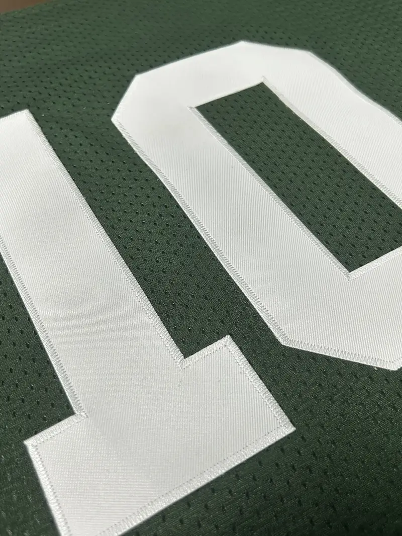 #10 Love Comfy V-Neck Football Jersey Green Mesh Embroidery for Training and Competition Breathable Moisture-Wicking Short Top for Active jersey