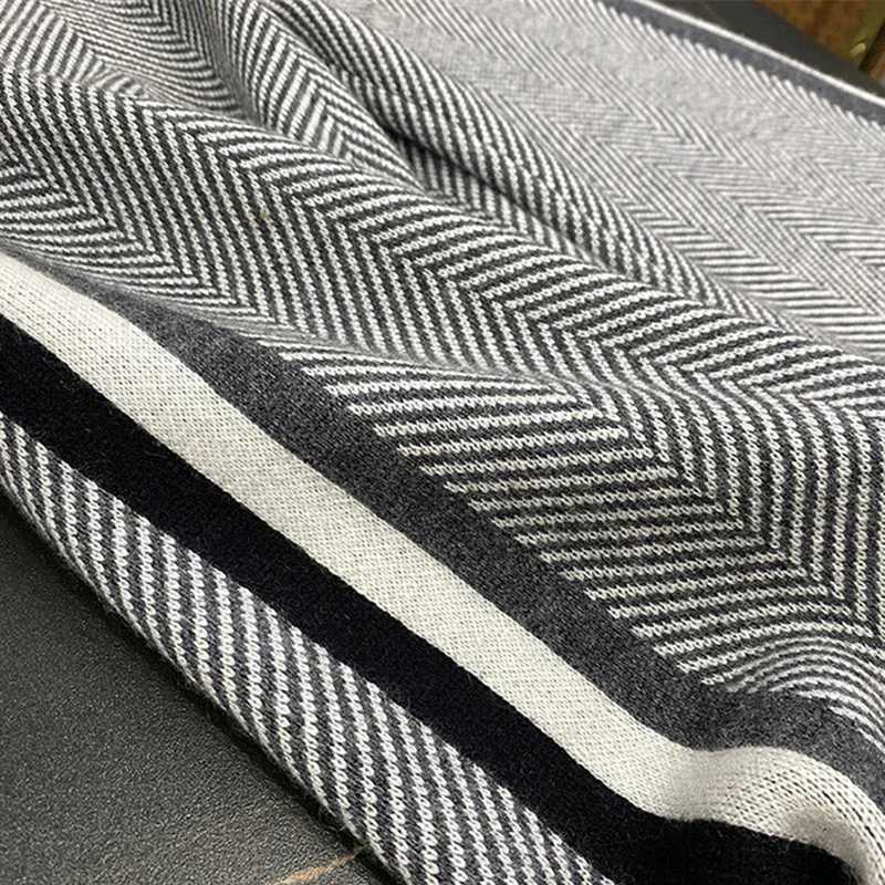 Women's Pants Capris S-3Xl Elegant Wool Wide Leg Pants Womens Korean Fashion Striped Knitted Pants Winter Office Womens High Waist Bag Pants Y241