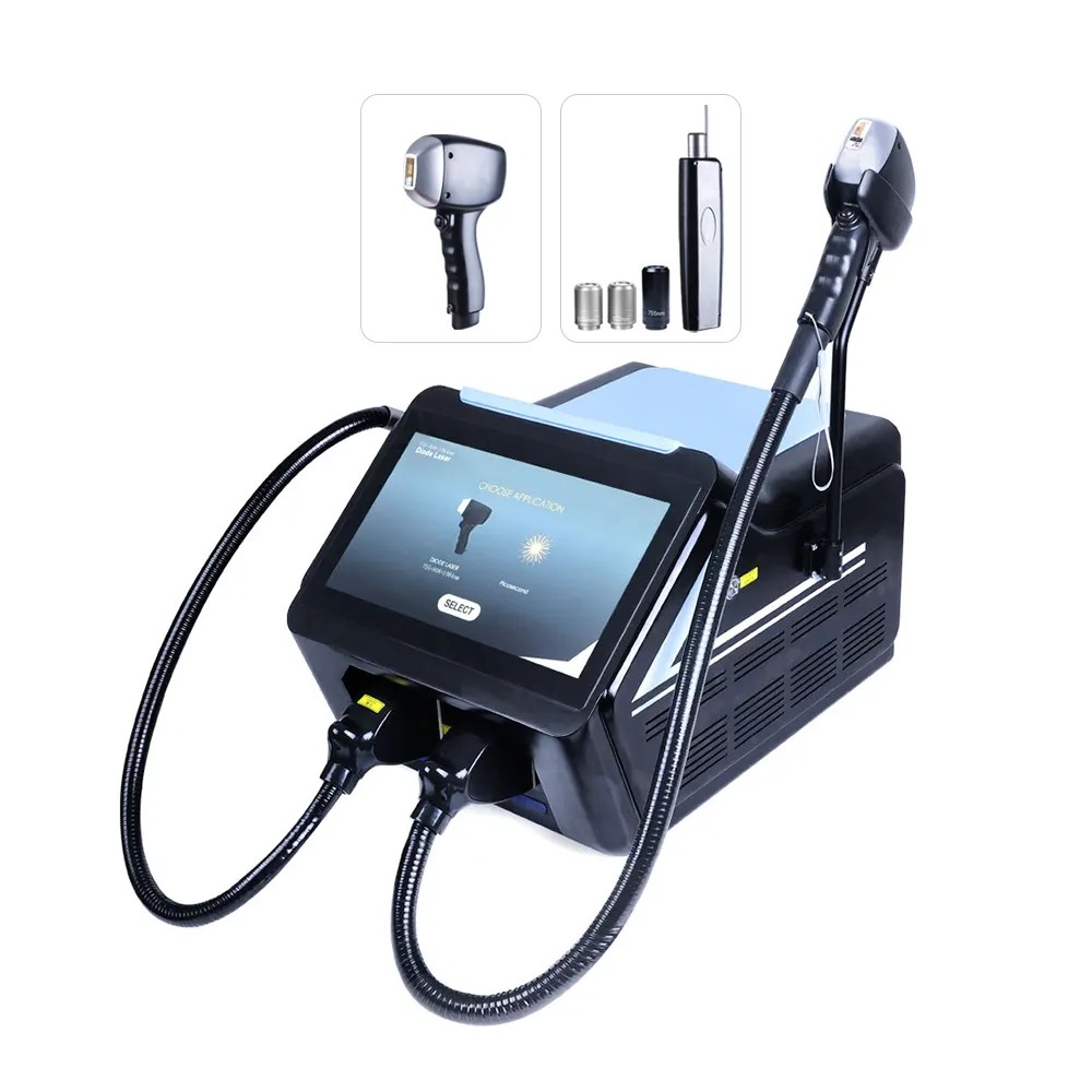 High Quality 2 In 1 808Nm Diode Laser Hair Removal Machine And Picosecond Laser Tattoo Removal Machin