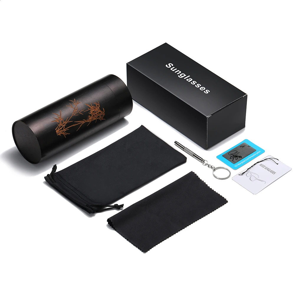 GM natural bamboo and wood sunglasses VIP manual polarized glasses environmentally friendly adjustable glasses gift box 240926