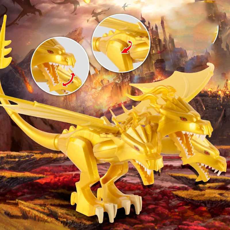 2023 MOC 18cm GodAzillas King Ghidorah Three Headed Kidorah Golden Dragon Animal Model Action Character Series Monster Toy Children W241005