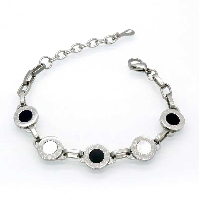 Gorgeous Gold/Rose/Silver White Shell Black Resin Charm Bracelet Wedding Party Bead Bracelet W241004