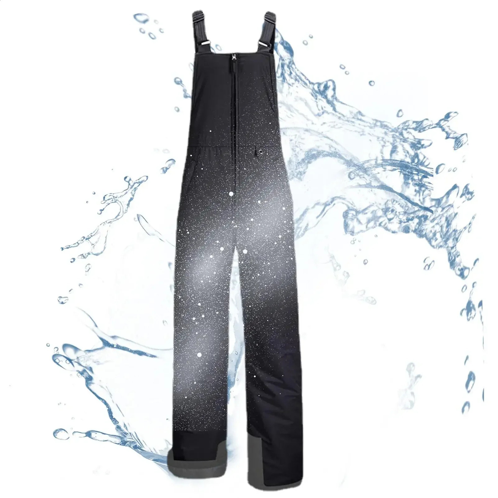 Insulated Ski Pants Overalls Ripstop Warm Insulated Snowboard Overalls Comfortable Snow Bibs Ski Pants For Men And Black 240930
