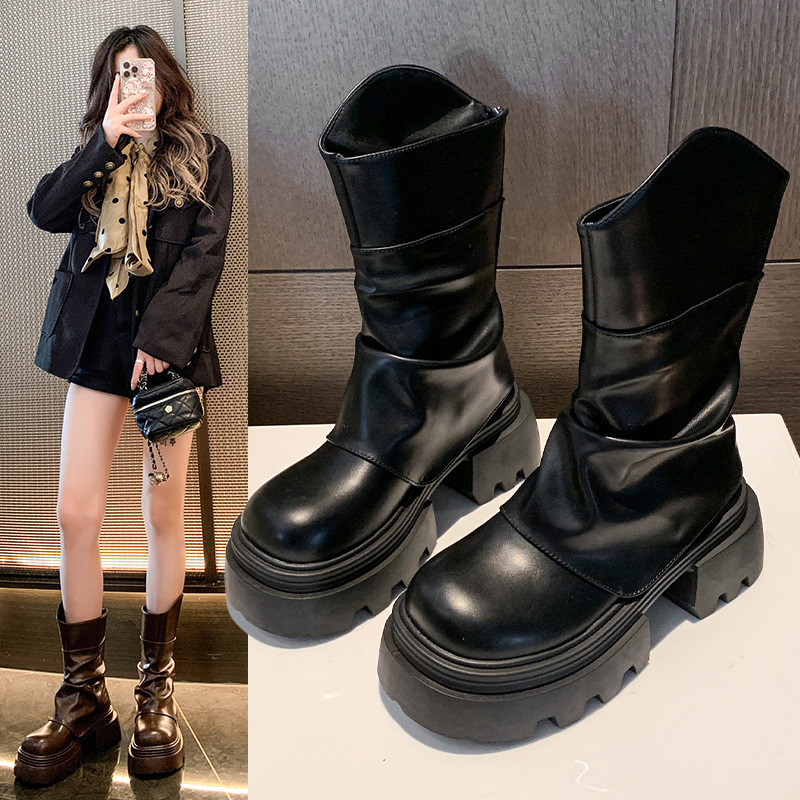 Trendy Martin Boots: Elevate Your Style Thick Platform Sole for Height Boost - 2024 Winter Fashion 72ff