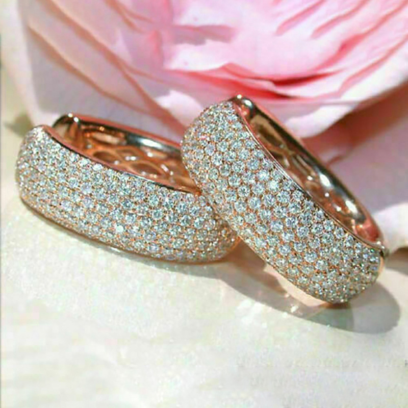 Sparkg Clip Earrings: Sterg Sier Rose Gold Fill Micro Cubic Zirconia CZ Dia Studs for Women 3a79