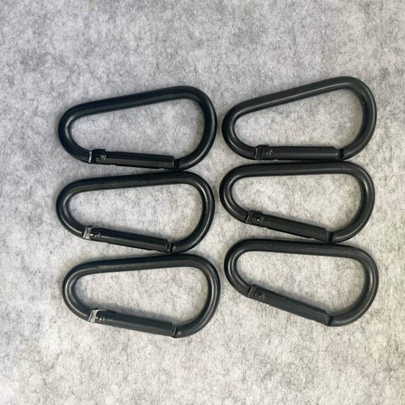 Full Black Electroplated D-Type Carabiner for Outdoor Activities