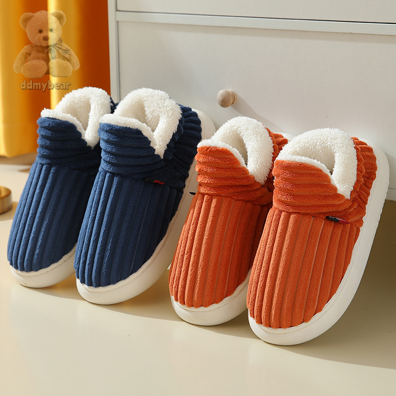 Ddmybear Heel Wrapped With Added Plush In Winter And Thick Soled Postpartum Women, Indoor Household Warmth, Cotton Shoes For Men Chinese Brand Shoes F