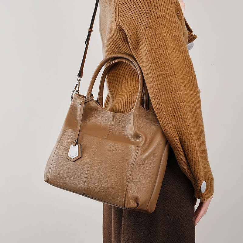 Toptrends 100% Genuine Leather Tote Handbags For Women 2024 Trend Designer Top Handle Commuter Ladies Shoulder Crossbody Bags