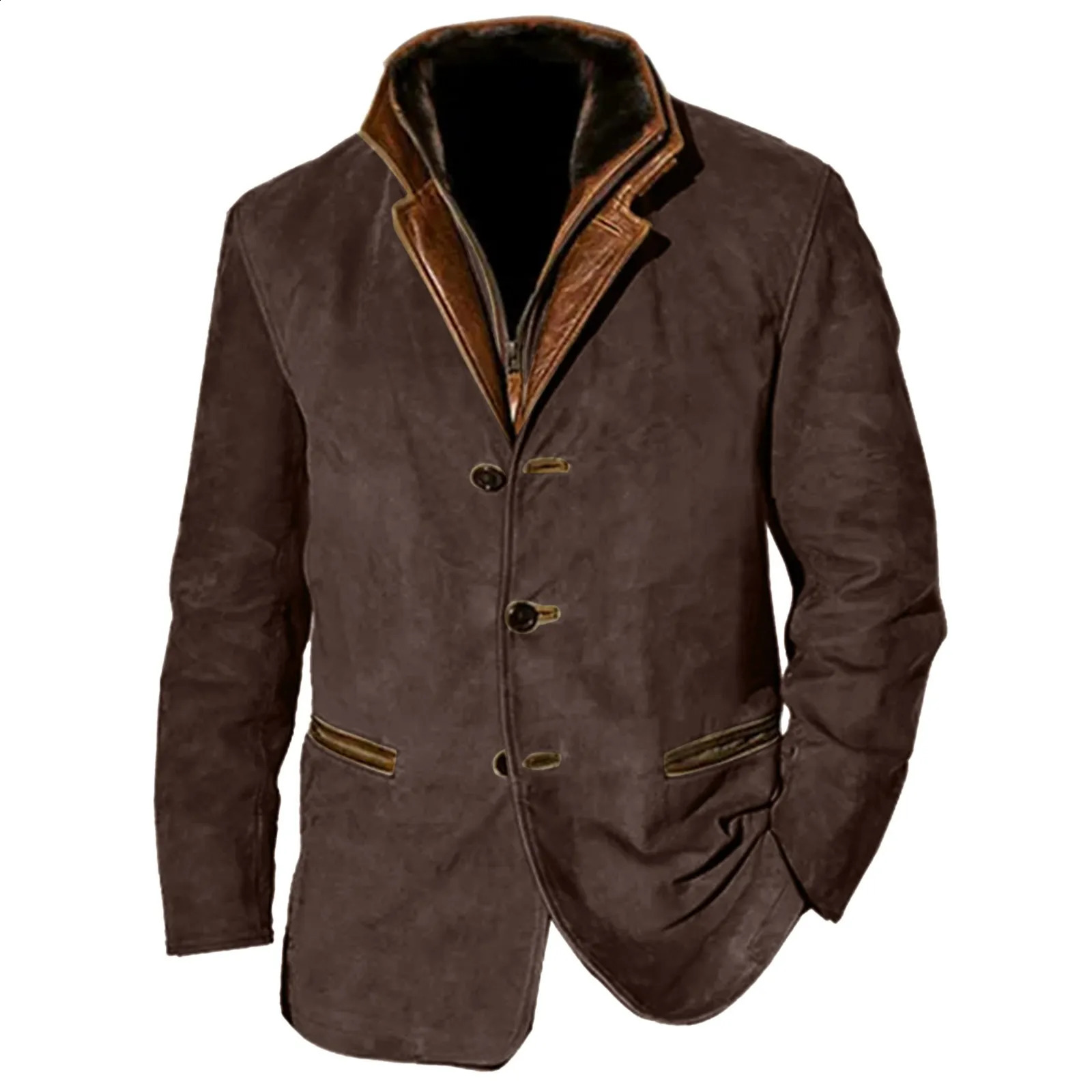 Mens and Qomen Heavy Industrial Retro Work Retro American Casual Printed Mens Coat 240930
