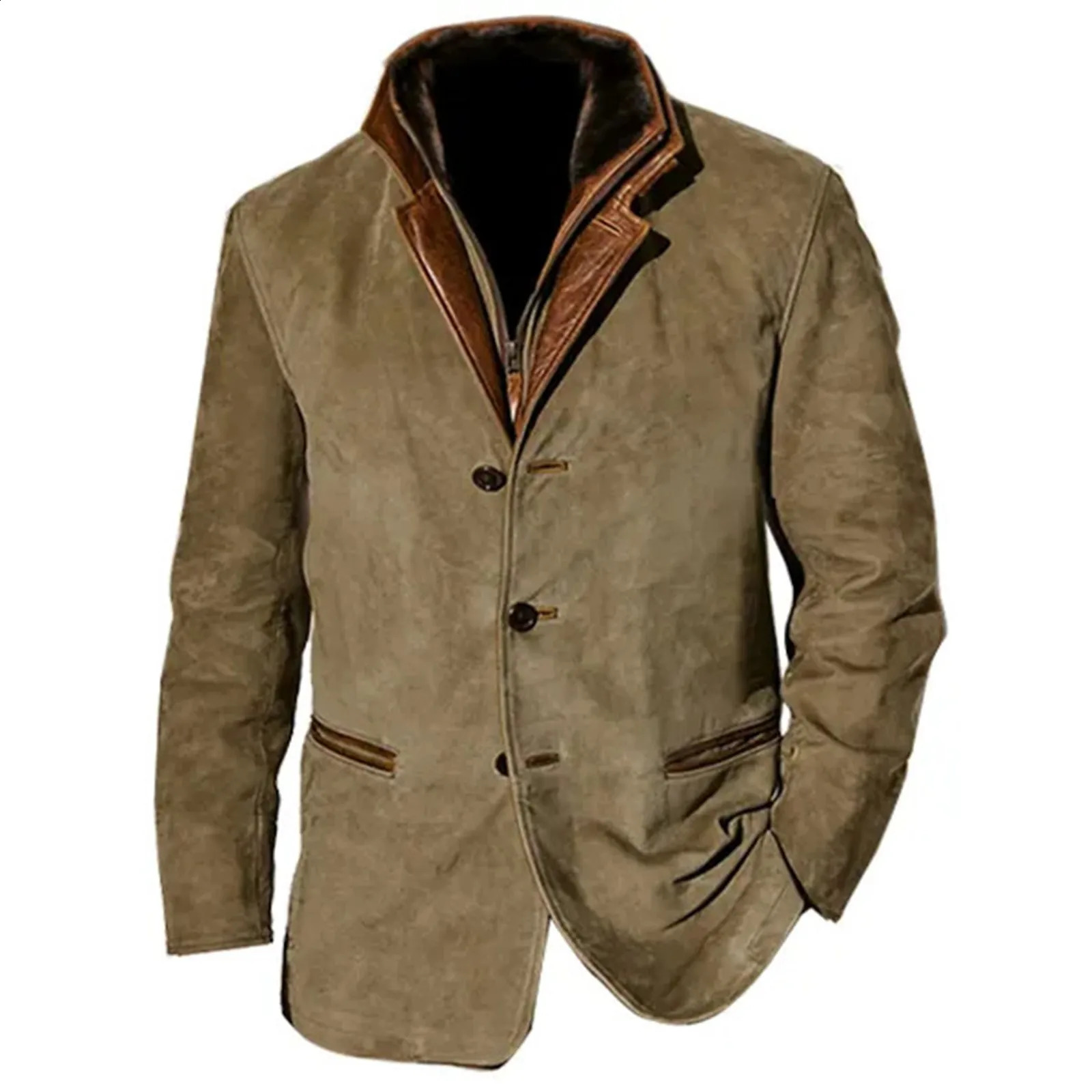 Mens and Qomen Heavy Industrial Retro Work Retro American Casual Printed Mens Coat 240930