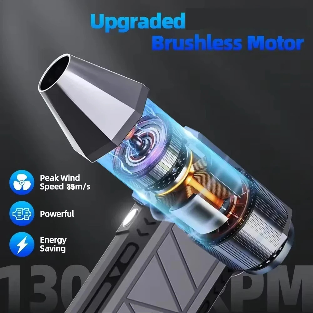 130000RPM Mini Turbojet Fan Electric Air Dust Collector Adjustable Wind Speed Turboviolent Blower Rechargeable Comes with Light Vehicle Cleaning 24093