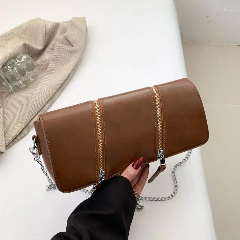 Totes Black Single Shoulder Bag For Women 2024 Korean Style Chain Crossbody Top Brand Handbag Clutch Designer Bolsa Feminina 9657 4