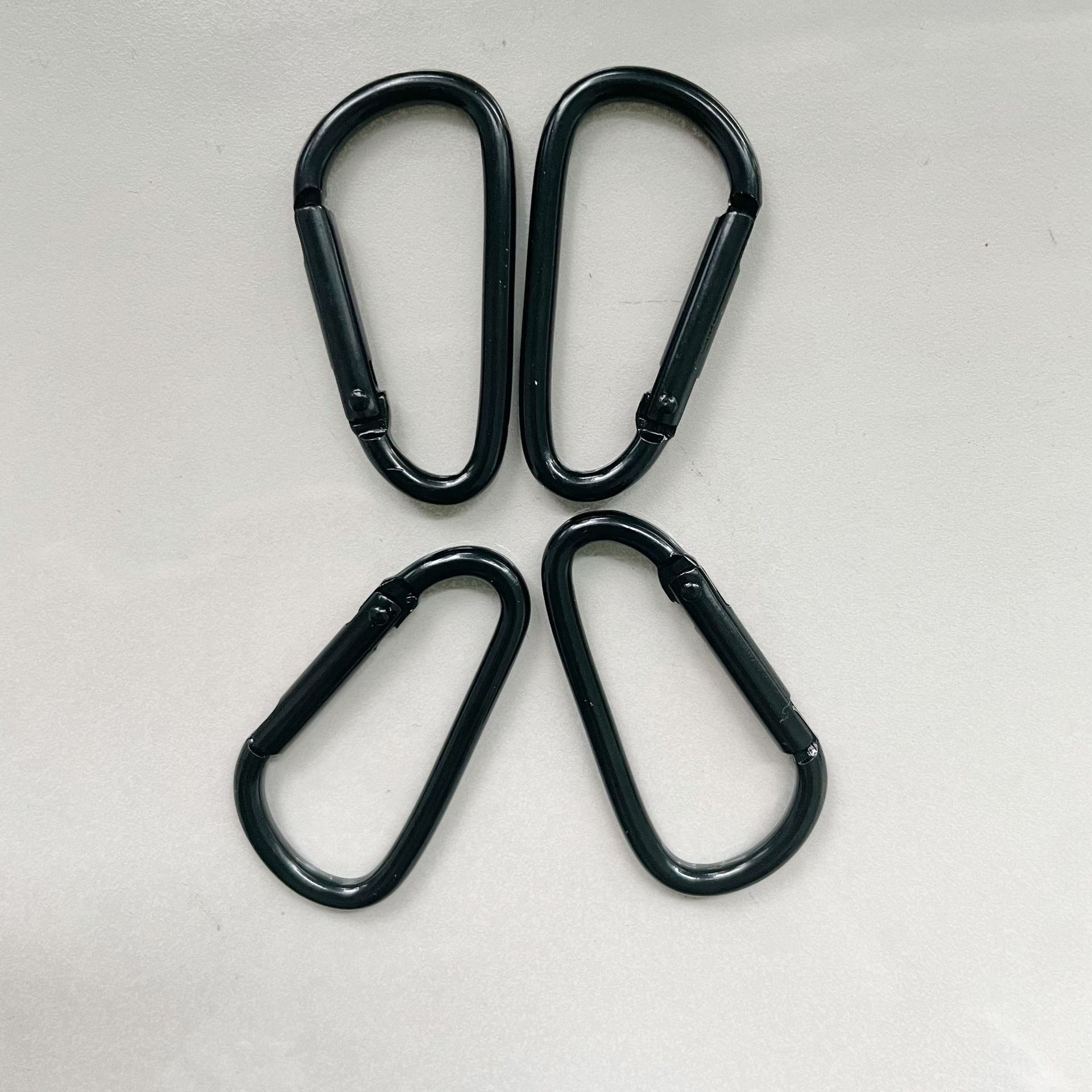 Electric Coating Black Aluminum D-Shape Regular Mountaineering Carabiner
