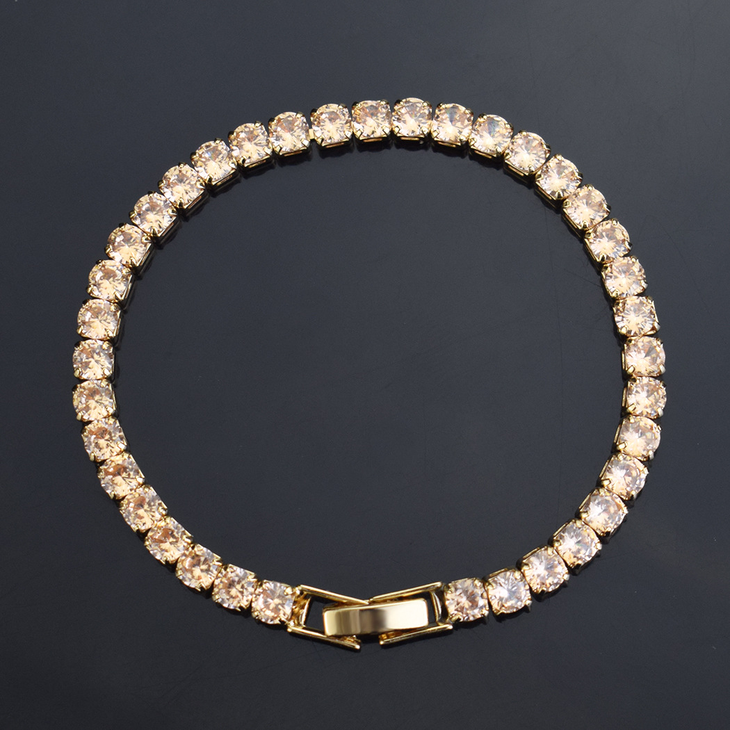 Tennis Bracelets CZ Bling Cubic Zirconia Mens Hip Hop Jewelry Blue Green Silver Rose Gold 4mm Round Full Diamond Women Fashion Hiphop 1 Single Row gif