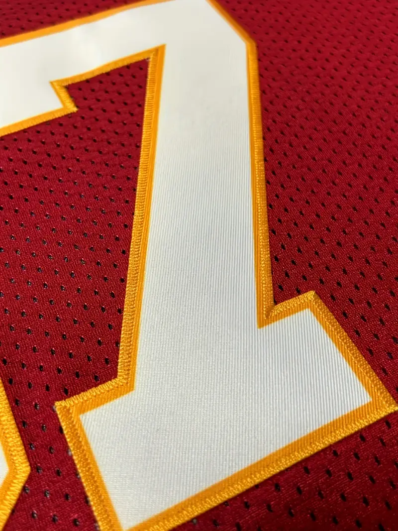 #87 Travis Kelce Comfy V-Neck Football Jersey Red Mesh Embroidery for Training and Competition Breathable Moisture-Wicking American Football Shirt