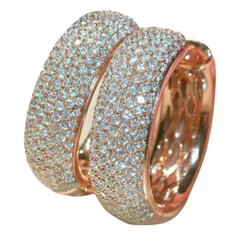 Sparkg Clip Earrings: Sterg Sier Rose Gold Fill Micro Cubic Zirconia CZ Dia Studs for Women 3a79