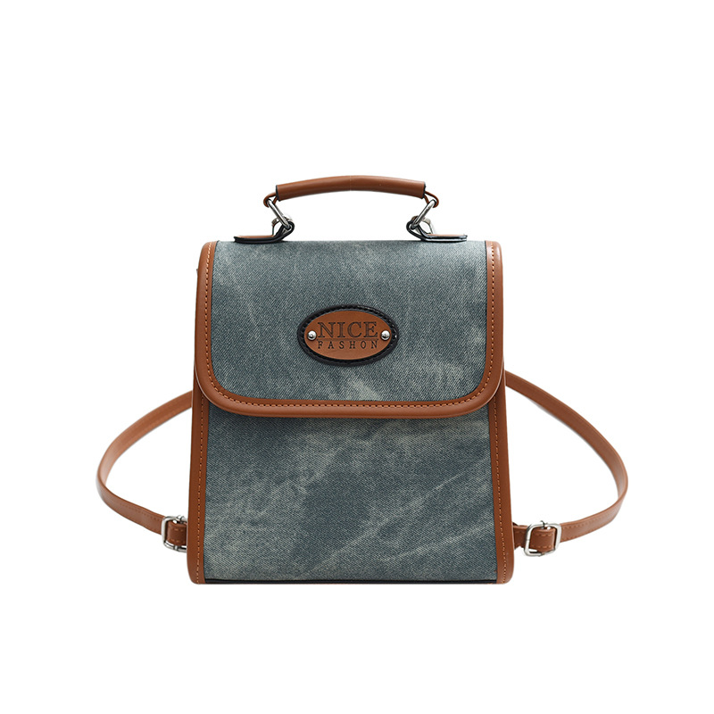 Female 2024 autumn retro college style suede backpack