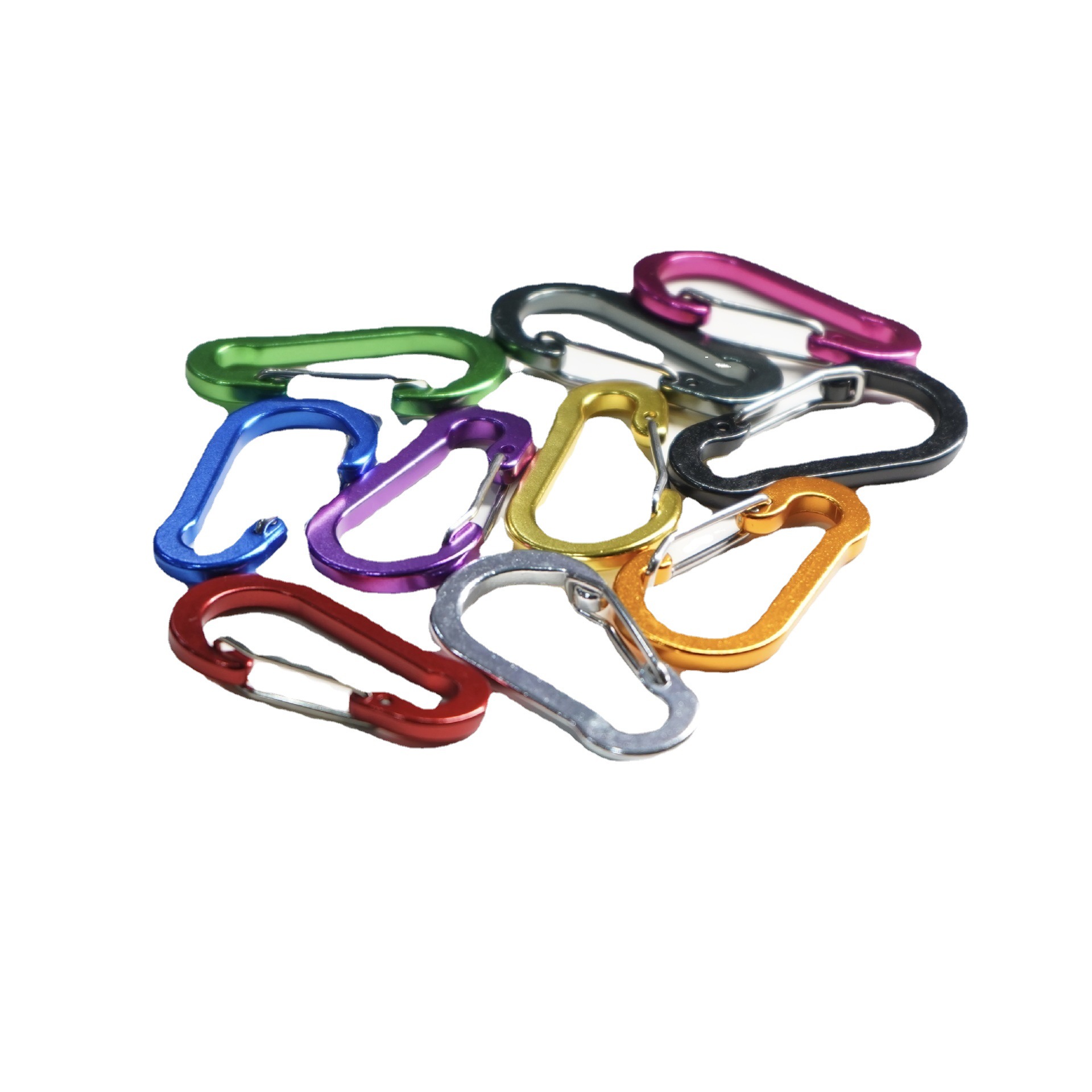 Flat-Shaped Colored Aluminum Alloy Carabiner with Spring Lock for Climbing