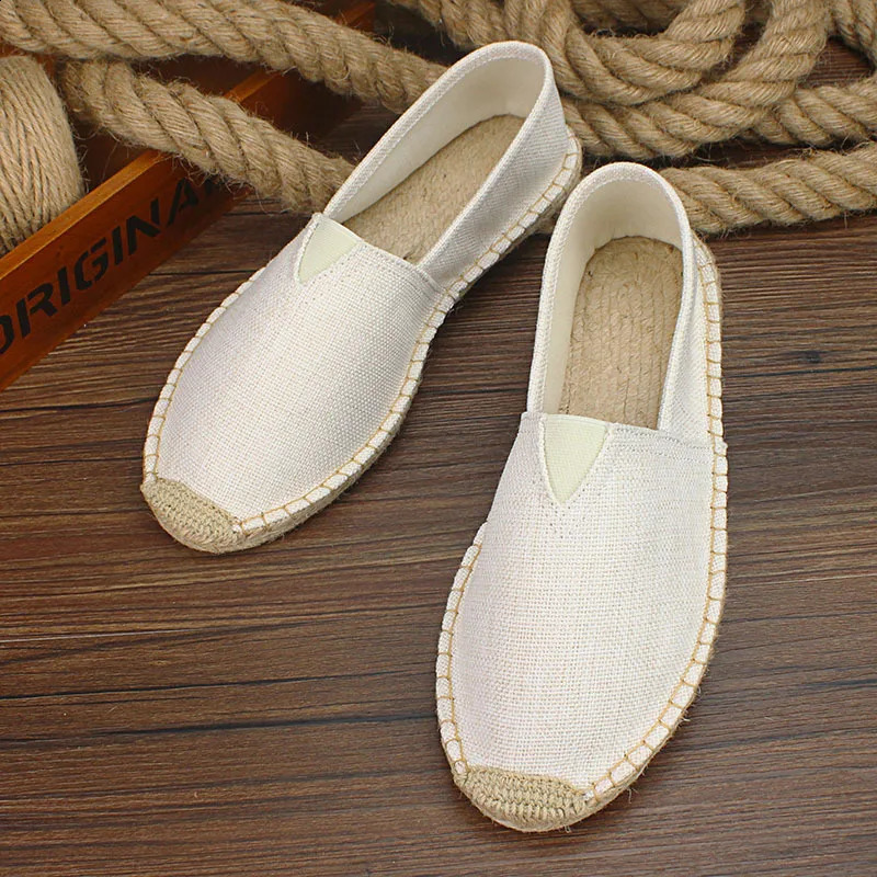 Summer and Autumn Mens Canvas Shoes Breathable Mens Casual Shoes Slide on Linen Shoes Graffiti Espadrilles Womens Shoe Apartment 240930